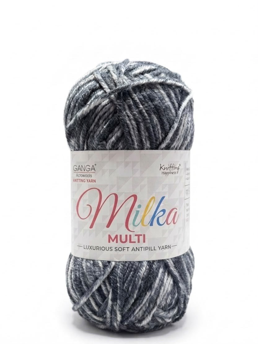 Milka Multi Yarn - 50g Premium Antipill Acrylic Yarn for Knitting & Crochet