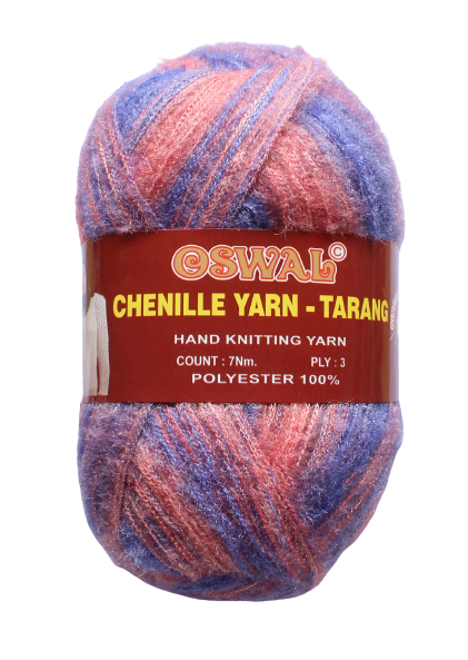 Oswal Tarang Multicolour Chenille Yarn for Knitting & Crochet – 100g