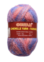 Oswal Tarang Multicolour Chenille Yarn for Knitting & Crochet – 100g