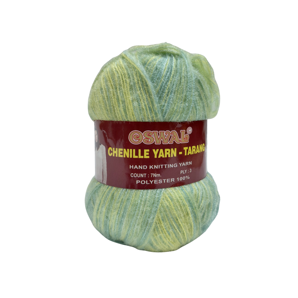Oswal Tarang Multicolour Chenille Yarn for Knitting & Crochet – 100g
