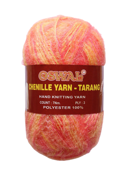 Oswal Tarang Multicolour Chenille Yarn for Knitting & Crochet – 100g
