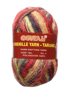 Oswal Tarang Multicolour Chenille Yarn for Knitting & Crochet – 100g