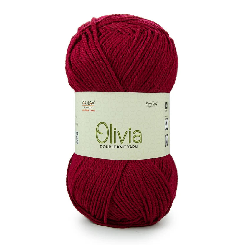 Olivia Double Knit Yarn – 100g Premium Acrylic Yarn for Knitting & Crochet