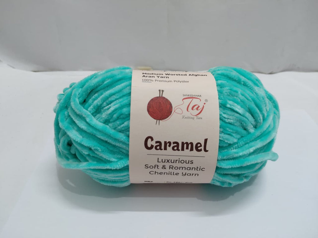 Caramel Chenille Knitting Yarn – Ultra Soft Polyester Yarn for Crochet & Hand Knitting