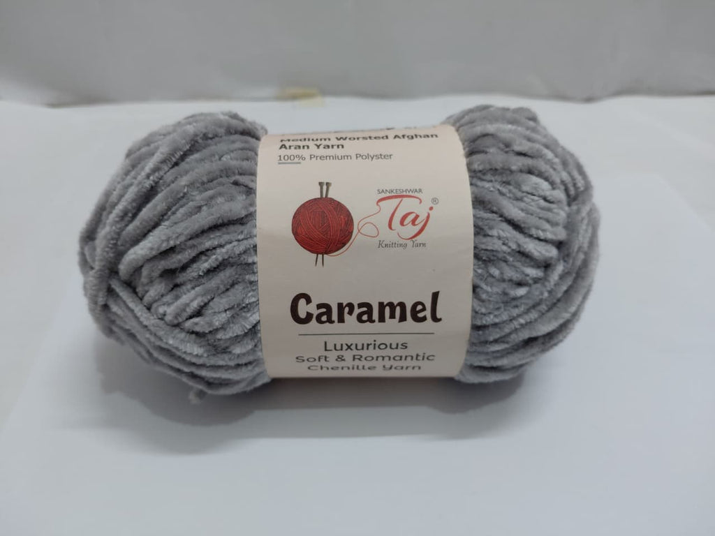 Caramel Chenille Knitting Yarn – Ultra Soft Polyester Yarn for Crochet & Hand Knitting
