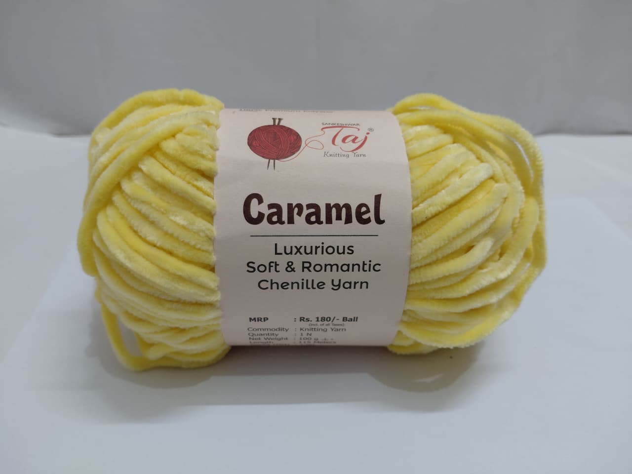 Caramel Chenille Knitting Yarn – Ultra Soft Polyester Yarn for Crochet & Hand Knitting