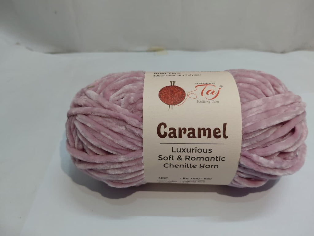 Caramel Chenille Knitting Yarn – Ultra Soft Polyester Yarn for Crochet & Hand Knitting