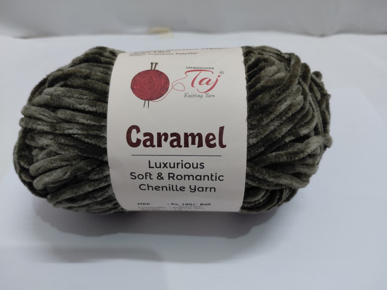 Caramel Chenille Knitting Yarn – Ultra Soft Polyester Yarn for Crochet & Hand Knitting