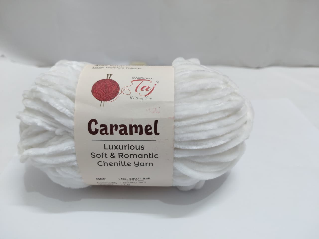 Caramel Chenille Knitting Yarn – Ultra Soft Polyester Yarn for Crochet & Hand Knitting