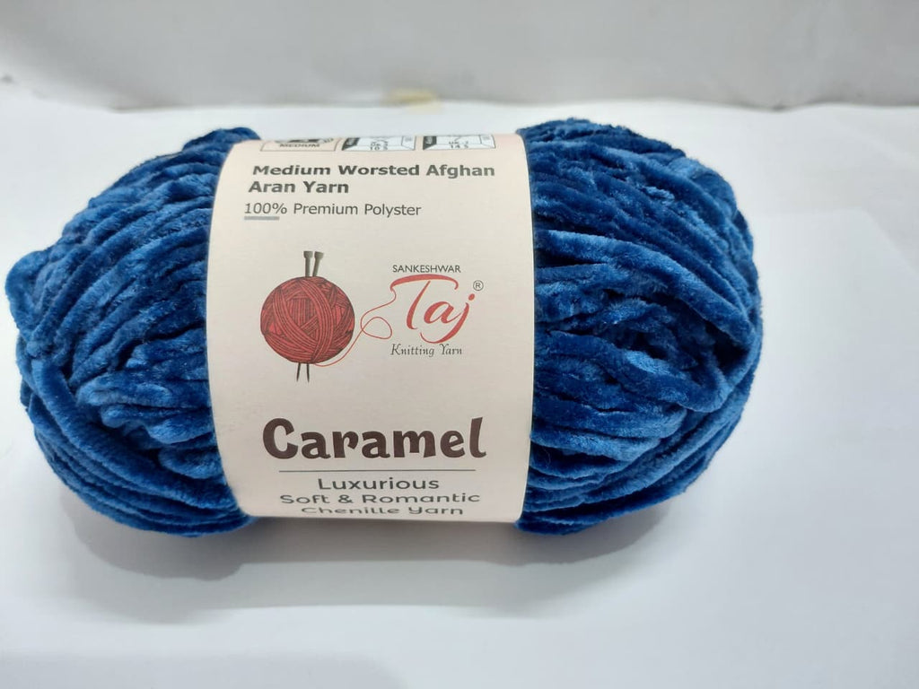 Caramel Chenille Knitting Yarn – Ultra Soft Polyester Yarn for Crochet & Hand Knitting