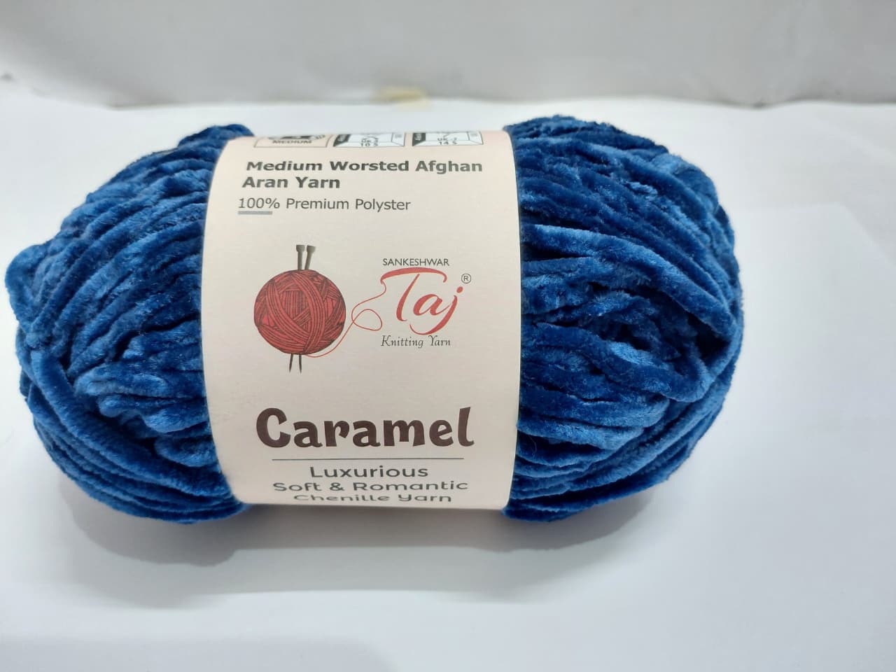 Caramel Chenille Knitting Yarn – Ultra Soft Polyester Yarn for Crochet & Hand Knitting