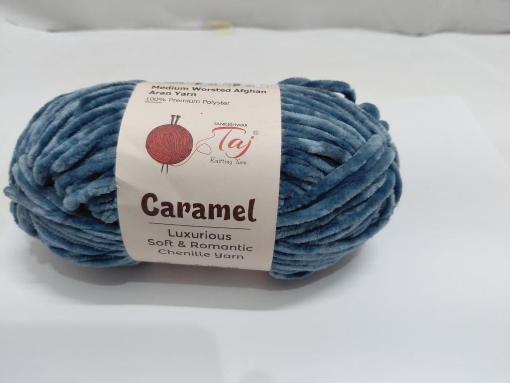 Caramel Chenille Knitting Yarn – Ultra Soft Polyester Yarn for Crochet & Hand Knitting