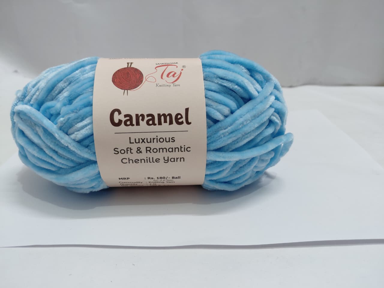 Caramel Chenille Knitting Yarn – Ultra Soft Polyester Yarn for Crochet & Hand Knitting